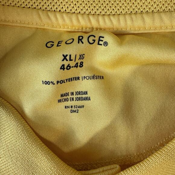 George Polo Shirt Men's XLarge Yellow with Geometric Pattern 100%v Polyester - Picture 2 of 7